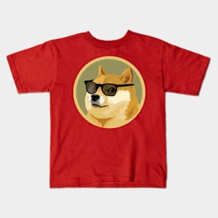 Doge Coin with Sunglasses Kids T-Shirt